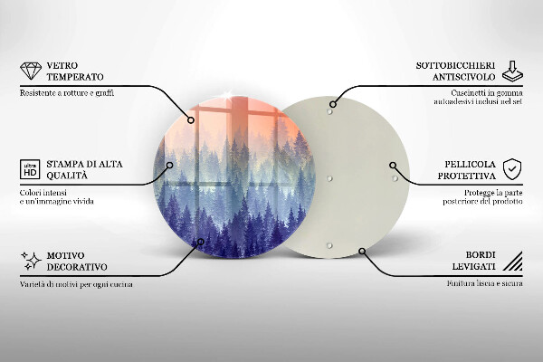 Kuchynská doska zo skla Les pri západe slnka