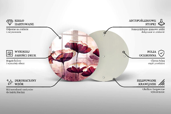 Kuchynská doska zo skla Maľovanie kvetov