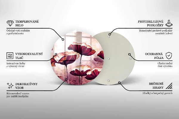 Kuchynská doska zo skla Maľovanie kvetov