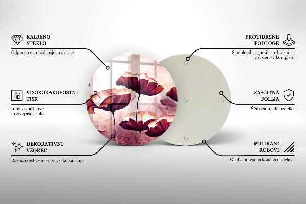 Kuchynská doska zo skla Maľovanie kvetov