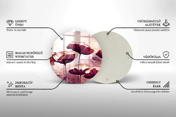 Kuchynská doska zo skla Maľovanie kvetov