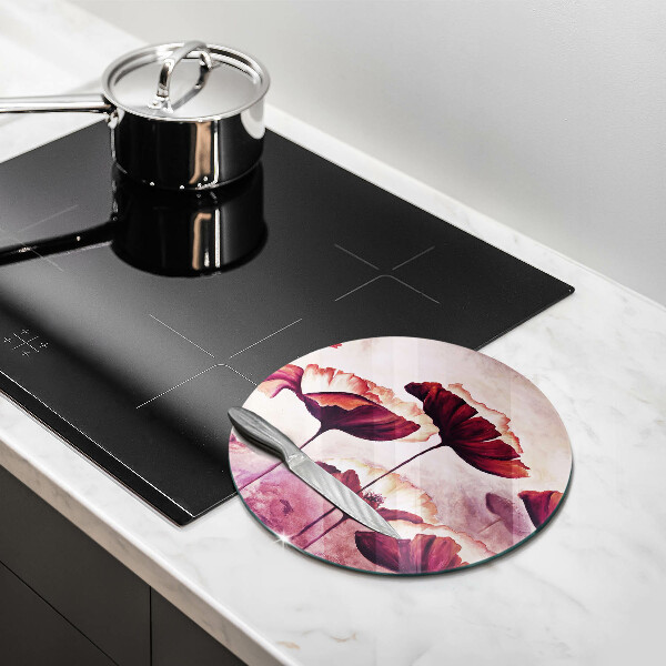 Kuchynská doska zo skla Maľovanie kvetov