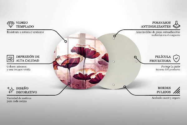 Kuchynská doska zo skla Maľovanie kvetov