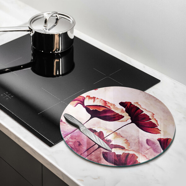 Kuchynská doska zo skla Maľovanie kvetov