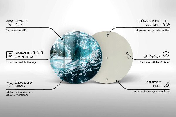 Kuchynská doska zo skla Peniace vlny vody