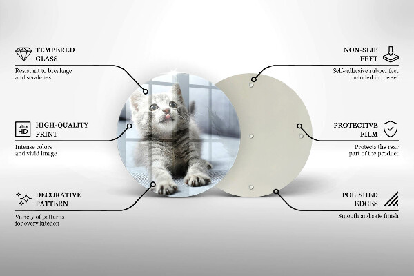 Kuchynská doska zo skla Malé roztomilé mačiatko