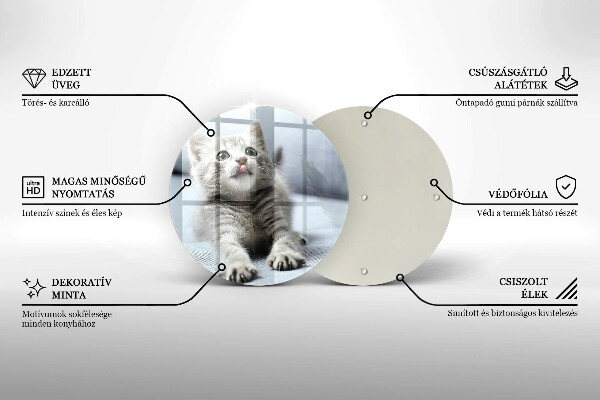 Kuchynská doska zo skla Malé roztomilé mačiatko