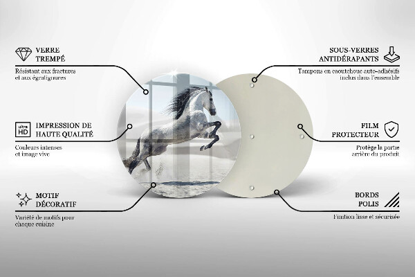 Kuchynská doska zo skla Osy bieleho koňa