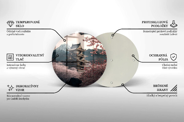 Kuchynská doska veľká zo skla Japonská stavebná krajina