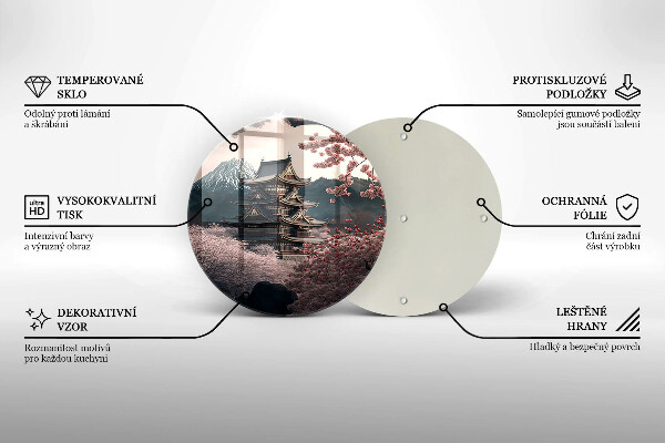 Kuchynská doska veľká zo skla Japonská stavebná krajina