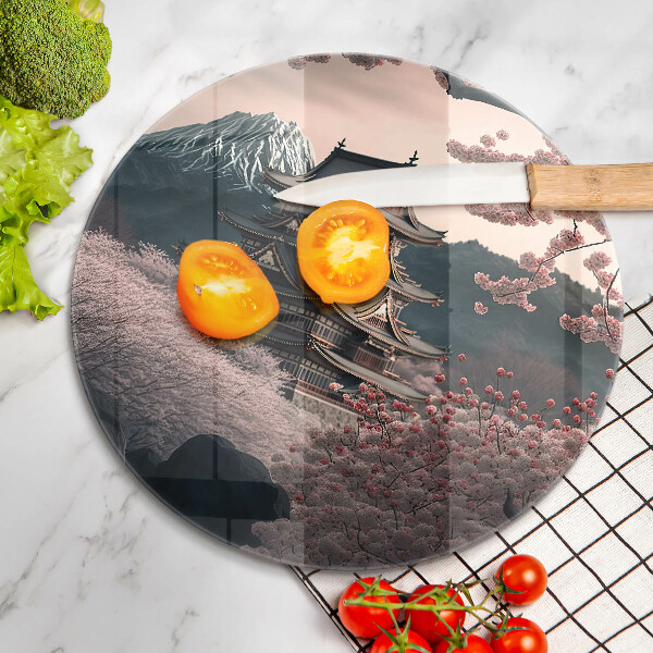 Kuchynská doska veľká zo skla Japonská stavebná krajina