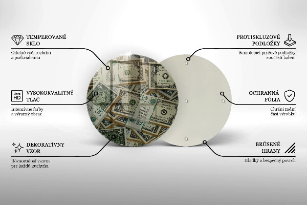 Kuchynská doska zo skla Peniaze doláre