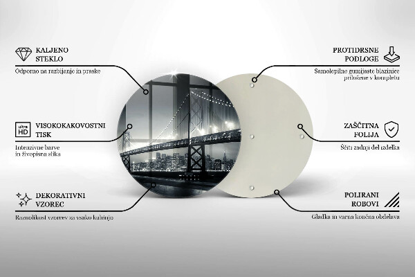 Kuchynská doska veľká zo skla Most Benjamina Franklina