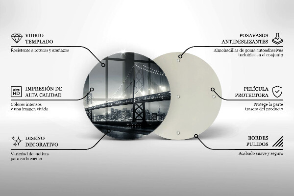 Kuchynská doska veľká zo skla Most Benjamina Franklina