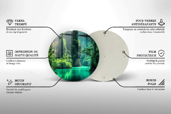 Kuchynská doska veľká zo skla Lagúnová krajina