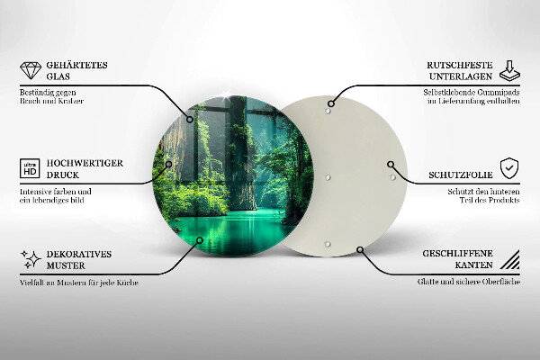 Kuchynská doska veľká zo skla Lagúnová krajina