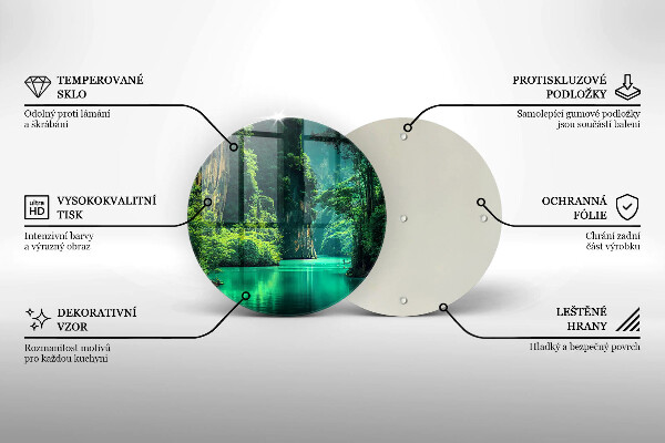 Kuchynská doska veľká zo skla Lagúnová krajina