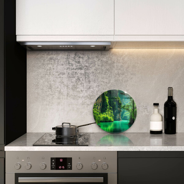 Kuchynská doska veľká zo skla Lagúnová krajina