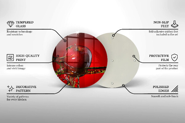 Kuchynská doska zo skla Jablkové ovocie vo vode