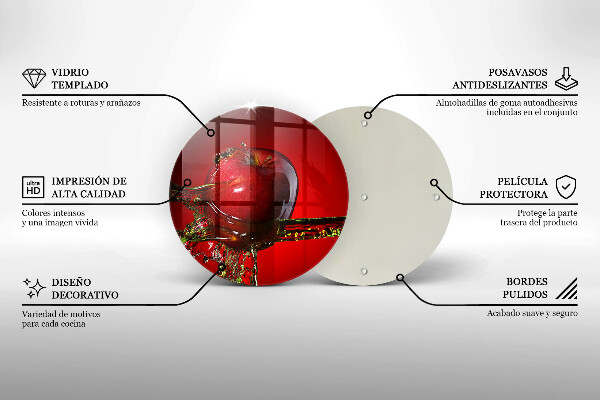 Kuchynská doska zo skla Jablkové ovocie vo vode