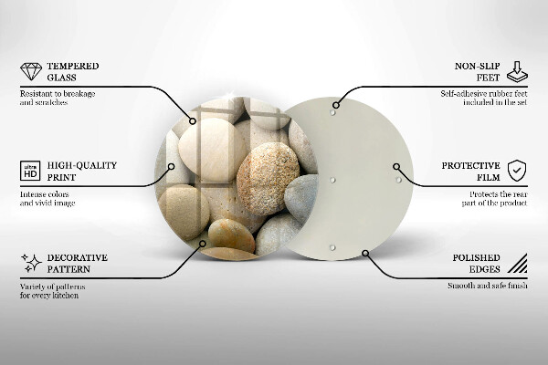 Kuchynská doska zo skla Vzor oválnych kamienkov