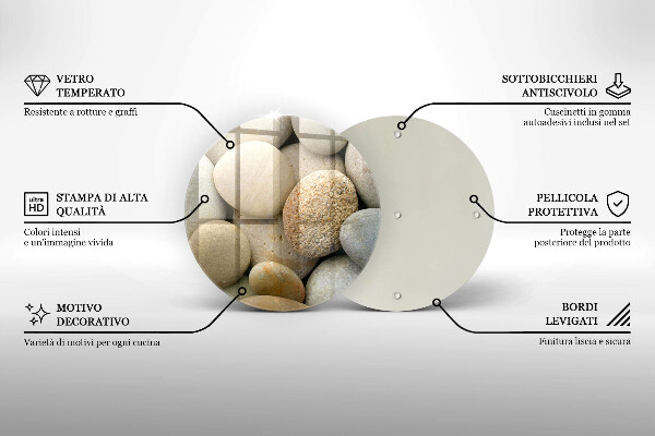 Kuchynská doska zo skla Vzor oválnych kamienkov