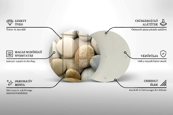 Kuchynská doska zo skla Vzor oválnych kamienkov