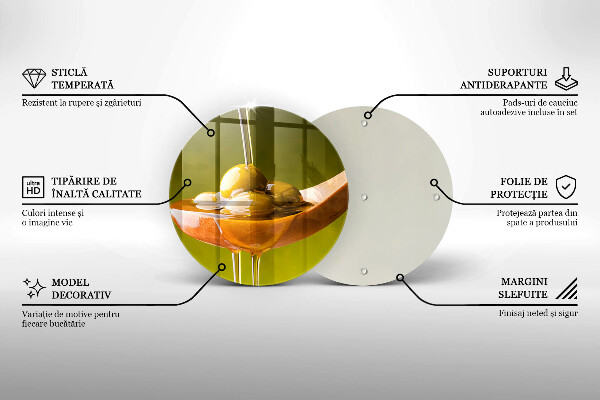 Kuchynská doska zo skla Olivový olej a olivy