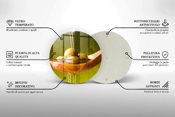 Kuchynská doska zo skla Olivový olej a olivy