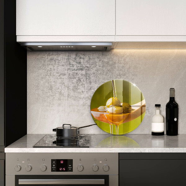 Kuchynská doska zo skla Olivový olej a olivy