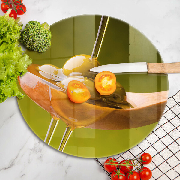 Kuchynská doska zo skla Olivový olej a olivy