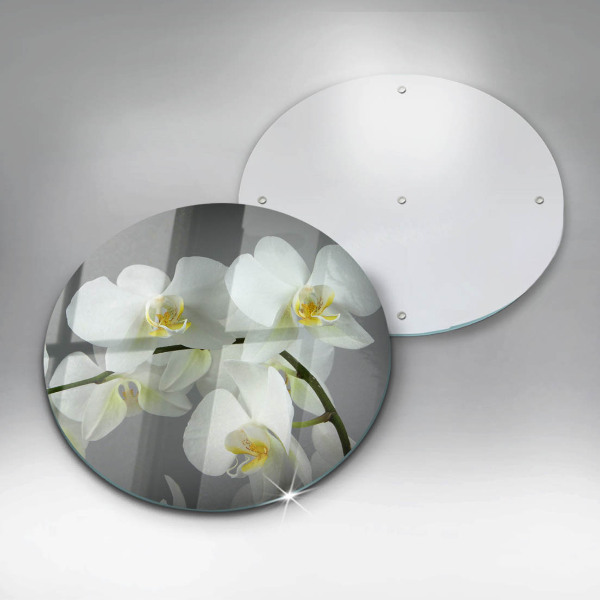 Kuchynská doska zo skla Biele kvety orchideí