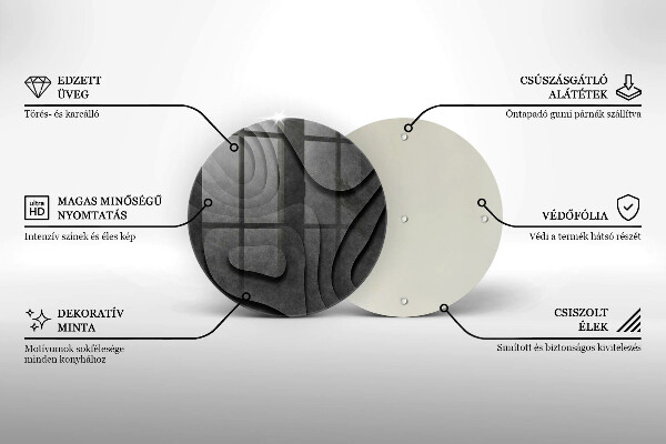 Kuchynská doska zo skla 3D tvary kameňov