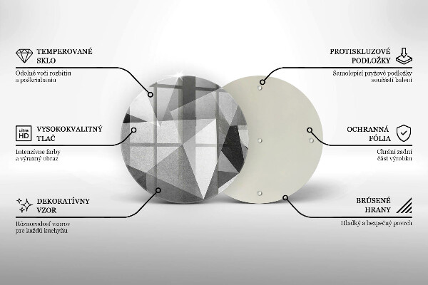 Kuchynská doska zo skla Konkrétna ostrá abstrakcia