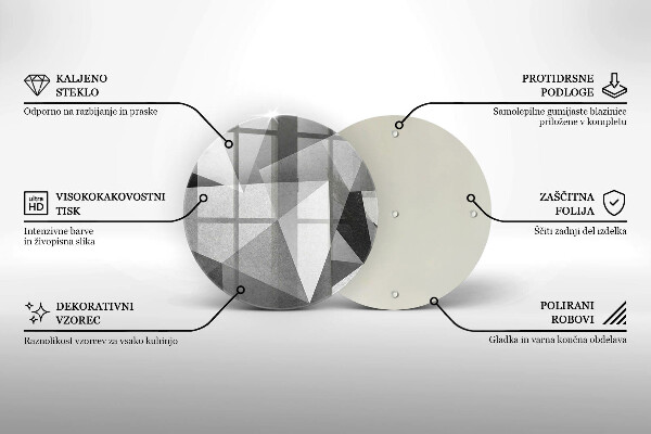Kuchynská doska zo skla Konkrétna ostrá abstrakcia