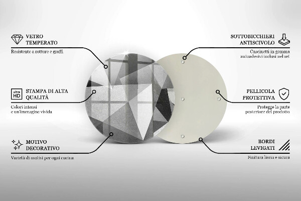 Kuchynská doska zo skla Konkrétna ostrá abstrakcia