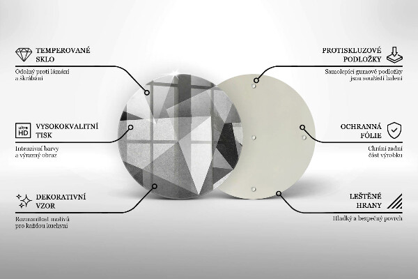 Kuchynská doska zo skla Konkrétna ostrá abstrakcia
