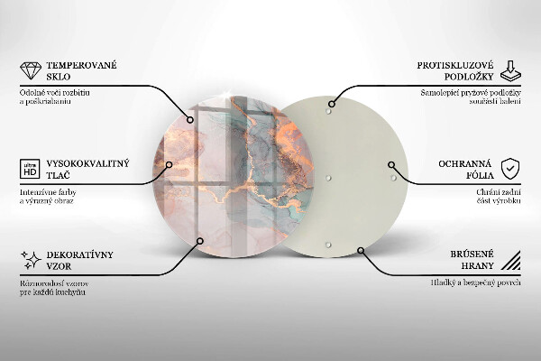 Kuchynská doska veľká zo skla Mramor so zlatom
