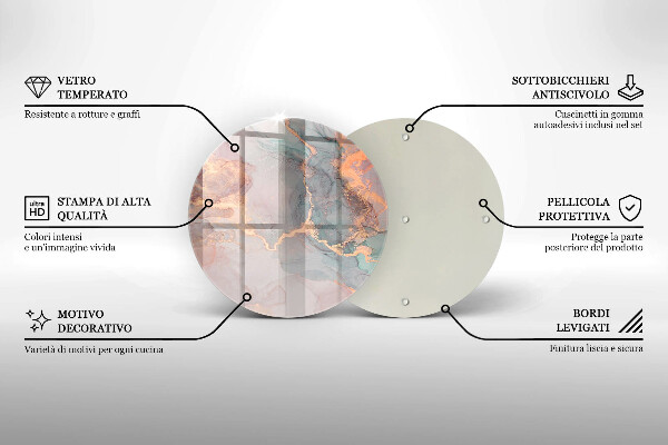 Kuchynská doska veľká zo skla Mramor so zlatom