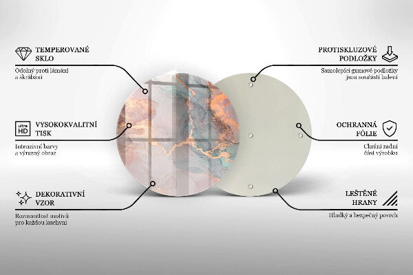 Kuchynská doska veľká zo skla Mramor so zlatom