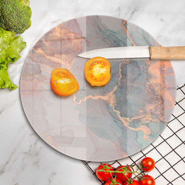 Kuchynská doska veľká zo skla Mramor so zlatom