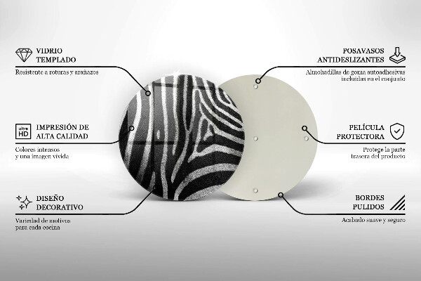 Kuchynská doska veľká zo skla Zebrové pruhy