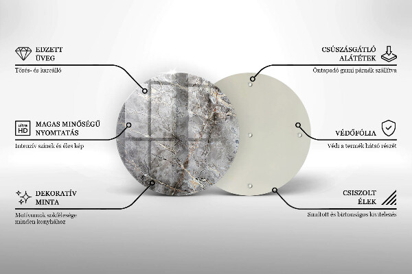 Kuchynská doska veľká zo skla Textúra kameňa