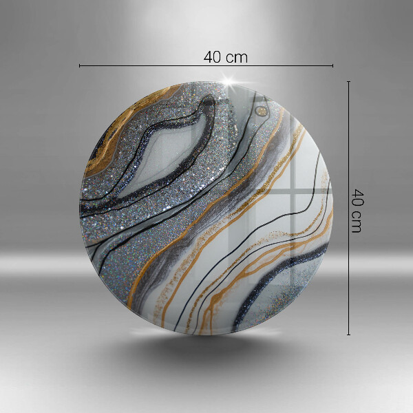 Kuchynská doska veľká zo skla skala so zlatom