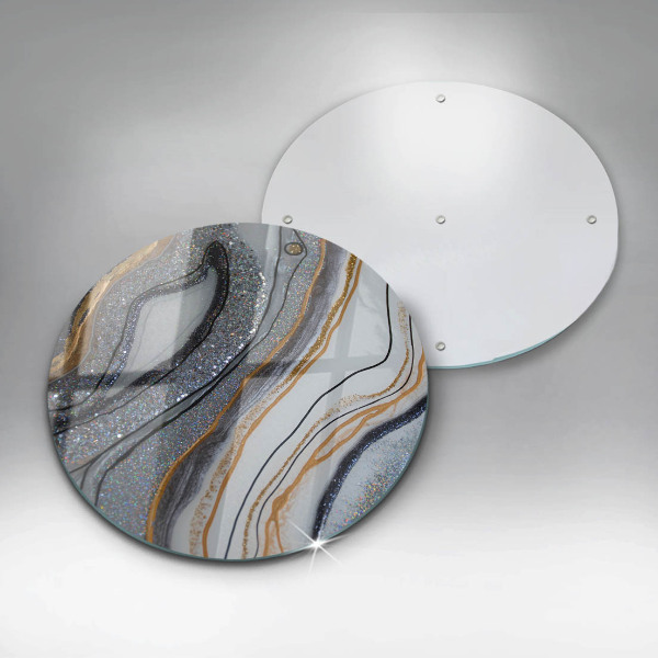 Kuchynská doska veľká zo skla skala so zlatom