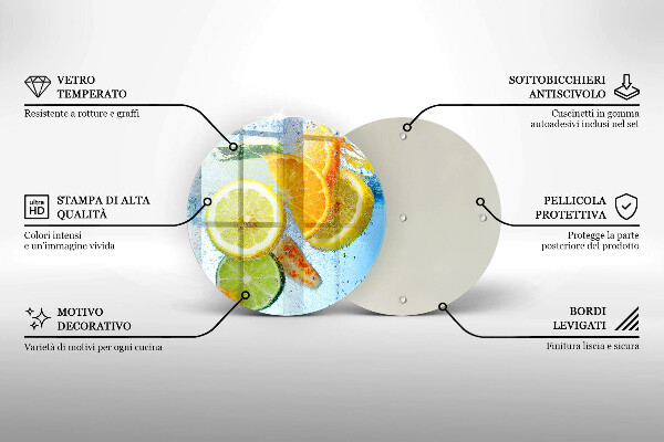 Kuchynská doska zo skla Šťavnatá citrusová voda