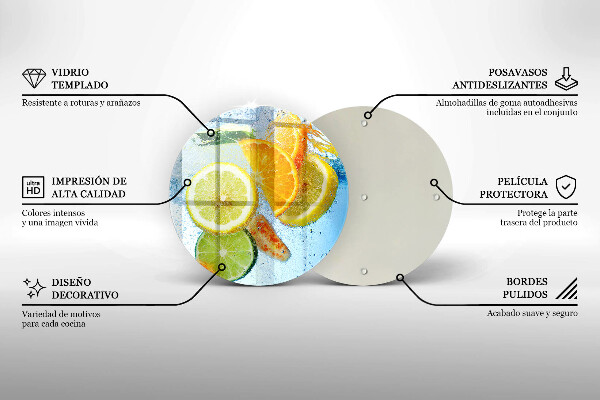 Kuchynská doska zo skla Šťavnatá citrusová voda