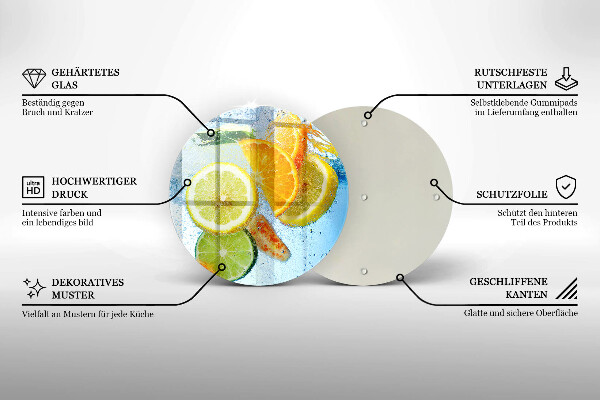 Kuchynská doska zo skla Šťavnatá citrusová voda