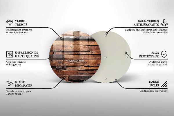 Kuchynská doska veľká zo skla Dekoratívne drevené dosky