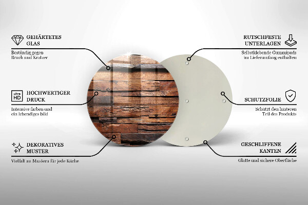 Kuchynská doska veľká zo skla Dekoratívne drevené dosky